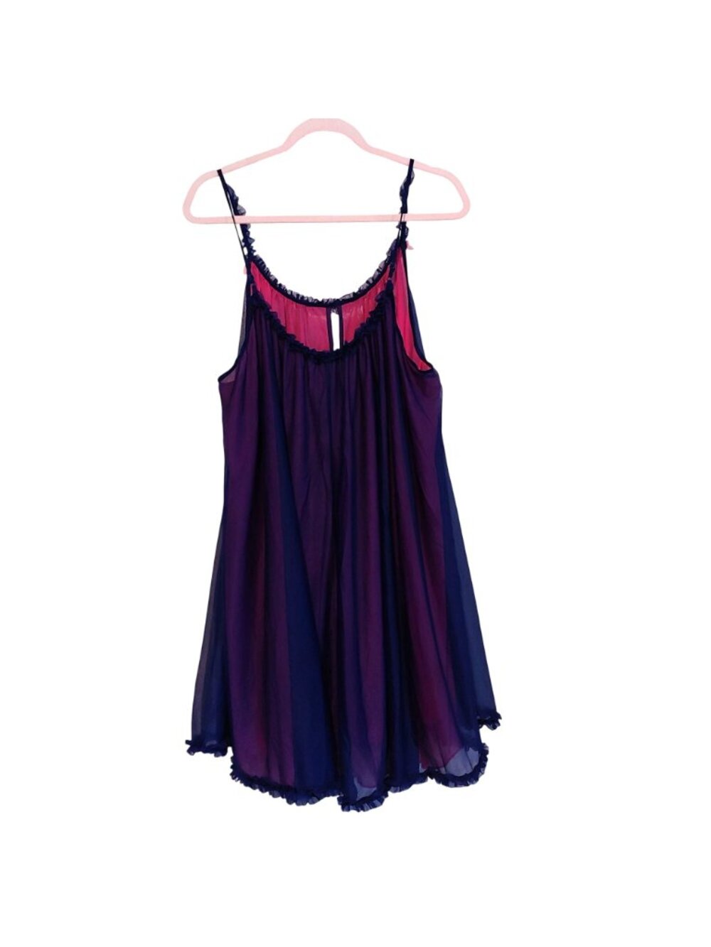 Betsey Johnson Chiffon Babydoll Rosette Nightgown Fairycore Coquette Romantic 2X - Picture 2 of 8